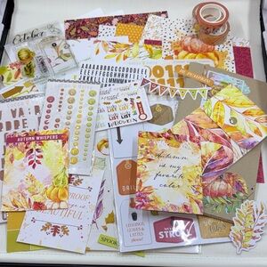 Cocoa Daisy Fall October-Autumn Whispers Memory Keeping Stationary Kit *Used